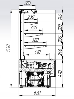 Витрина кондитерская CRYSPI ADAGIO CUBE SELF 900